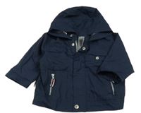 Tmavomodrá šusťáková jarní bunda s kapucí Mothercare