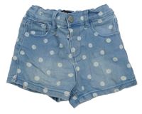 Světlemodré puntíkaté riflové kraťasy Primark