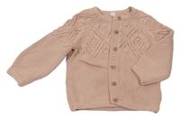 Světlerůžový vzorovaný propínací svetr M&S