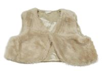 Smetanová kožešinová podšitá vesta H&M