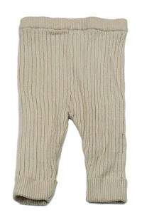 Béžové žebrované úpletové tepláky Nutmeg