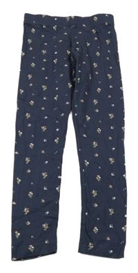 Tmavomodré květované legíny Dunnes 