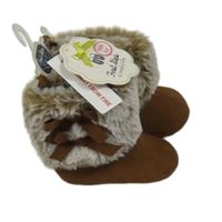 Nové - Béžové semišovo/kožešinové válenky s mašlemi 