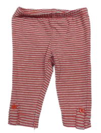 Šedo-růžové pruhované legíny Vertbaudet