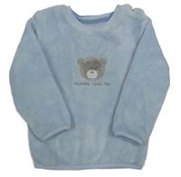 Světlemodrá plyšová mikina s medvídkem Nutmeg