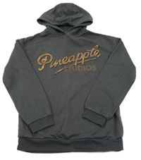 Antracitová mikina s logem a kapucí Pineapple
