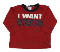 Červené triko s nápisem H&M