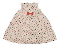 Bílo-červeno-tmavomodré šaty se srdíčky a Minnie C&A