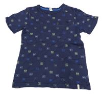 Tmavomodré tričko s obrázky Esprit