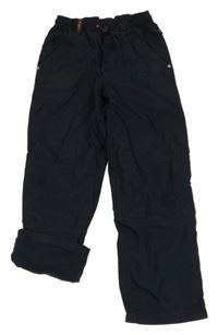 Tmavomodré šusťákové zateplené kalhoty H&M