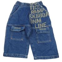 Tmavomodré 3/4 cargo rifle s nápisy 