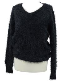 Dámský černý chlupatý svetr Peacocks 