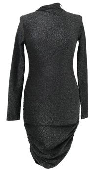 Dámské černo-stříbrné šaty s řasením Shein 