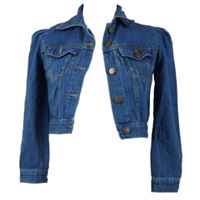 Dámská modrá riflová crop bunda Boohoo 