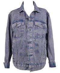 Dámská růžovo-modrá plísňová oversized riflová bunda H&M