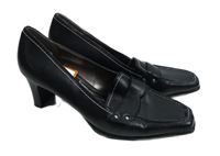 Nové - Dámské černí kožené mokasíny na podpatku Clarks vel. 40