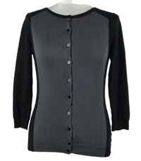 Dámský šedo-černý propínací lehký svetr H&M