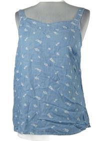 Dámský světlemodrý kytičkovaný top riflového vzhledu Esprit 