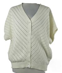 Dámská smetanová vzorovaná svetrová vesta 