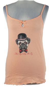 Dámský světlerůžový pyžamový top s buldokem Qeentex 