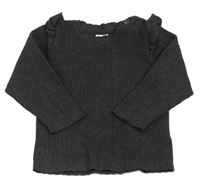 Tmavošedý svetr s volánkem H&M