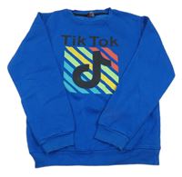 Modrá mikina s potiskem Tik Tok