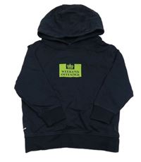 Tmavomodrá mikina s potikem a kapucí