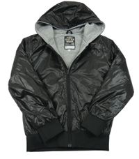 Černá šusťáková zateplená bunda s kapucí Urban outlaws