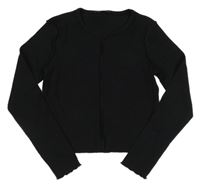 Černé žebrované crop triko George