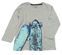 Šedé triko se skateboardem Kiki&Koko