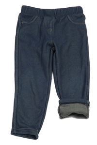 Tmavomodré melírované zateplené legíny riflového vzhledu Topomini