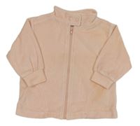 Světlerůžová sametová propínací mikina 