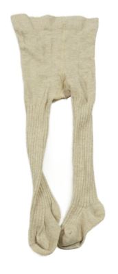 Béžové žebrované punčocháče