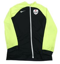 Černo-neonově zelená sportovní propínací mikina s nášivkou Nike