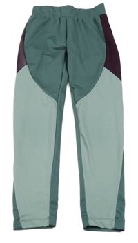 Khaki-vínové sportovní legíny Topolino