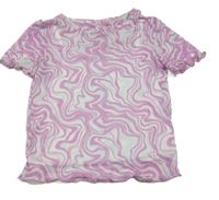 Růžovo-modro-bílé tylové tričko Kiki&Koko