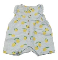 Světlemodrý kraťasový overal s citrony F&F