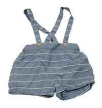 Modro-bílé pruhované kraťasy s kšandami George