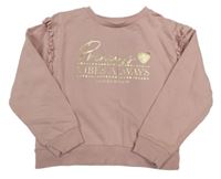 Růžová mikina se zlatým nápisem Studio