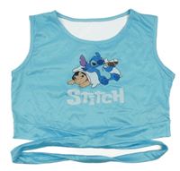 Světlemodrý crop top s Lilo&Stitch 