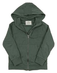 Khaki propínací mikina s kapucí M&S
