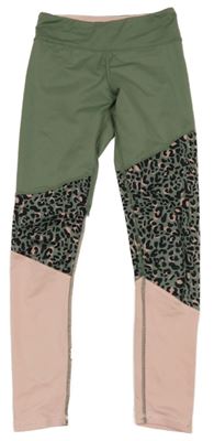 Khaki-růžovo-černé vzorované sportovní legíny H&M
