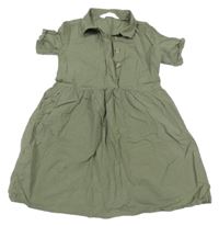 Khaki košilové šaty H&M