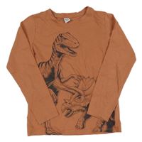 Starorůžové triko s dinosaurem Dopodopo