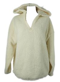 Dámská smetanová huňatá mikina s kapucí Boohoo