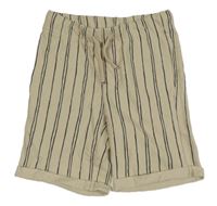 Béžové pruhované bavlněné kraťasy C&A