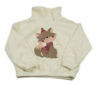 Krémová fleecová mikina s liškou C&A