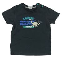 Antracitové tričko s dinosaurem S. Oliver