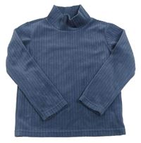 Tmavomodrá fleecová žebrovaná mikina se stojáčkem Uniqlo 
