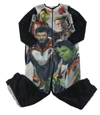 Černo-šedý chlupatý overal - Avengers Marvel